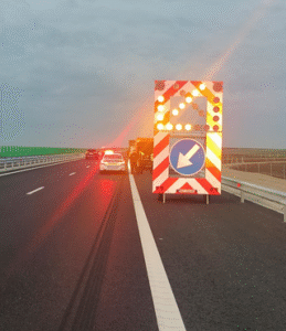 Camion foc A7 incendiu