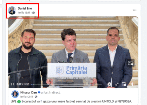 Daniel Ene campanie Nicusor Dan 3 aprilie ora 12