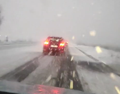 ninsoare pe E 85 Urziceni 7 aprilie 25